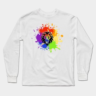 Lion Paint Splash Long Sleeve T-Shirt